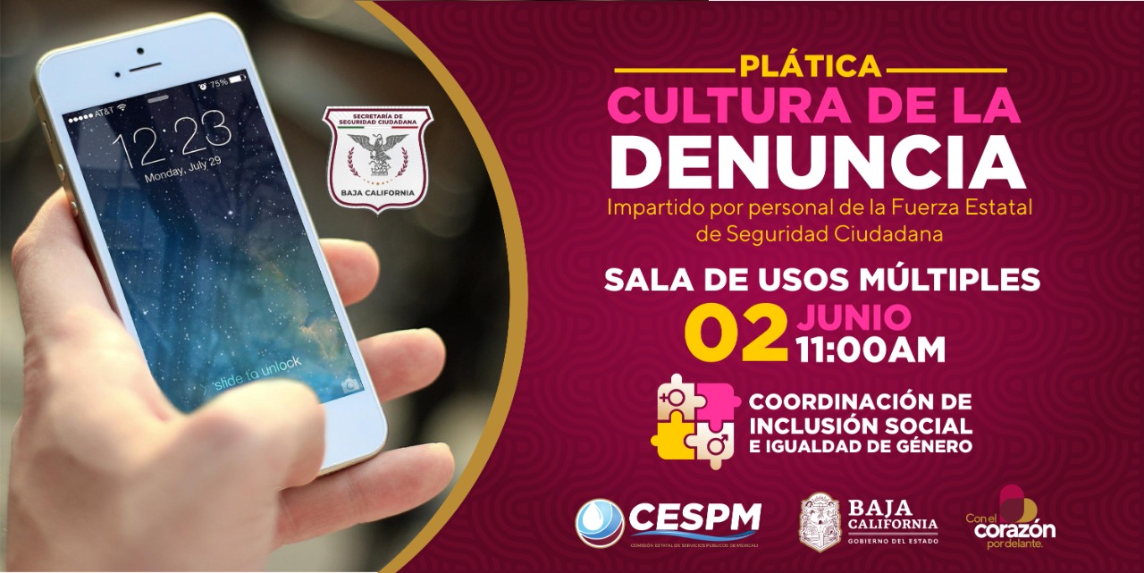 REALIZAN CHARLA CESPM Y LA SECRETARÍA DE SEGURIDAD CIUDADANA SOBRE CULTURA DE LA DENUNCIA 