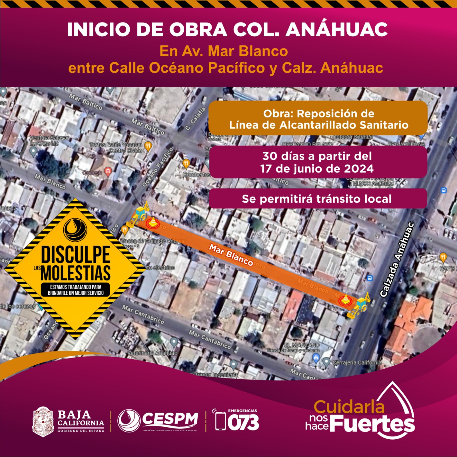 CESPM INICIA REPOSICIÓN DE LÍNEAS DE DRENAJE SANITARIO EN COLONIA ANÁHUAC 