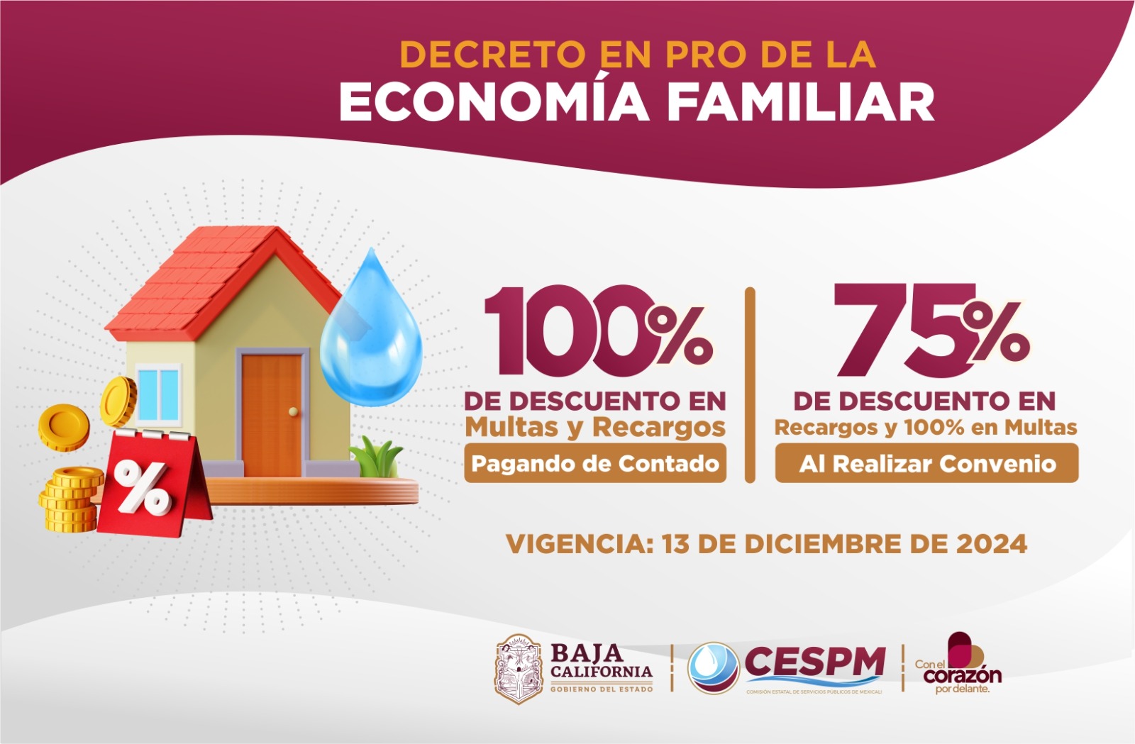 APROVECHA EL DECRETO PARA LA CONDONACIÓN DE MULTAS Y RECARGOS EN EL SERVICIO DE AGUA POTABLE 