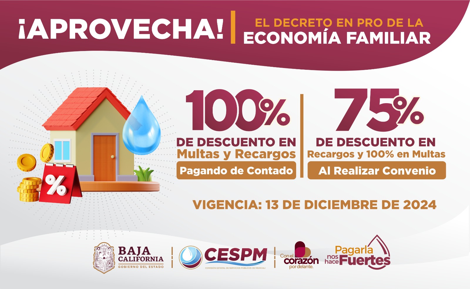 ÚLTIMOS DÍAS PARA APROVECHAR LA CONDONACIÓN DE MULTAS Y RECARGOS EN EL SERVICIO DE AGUA POTABLE 