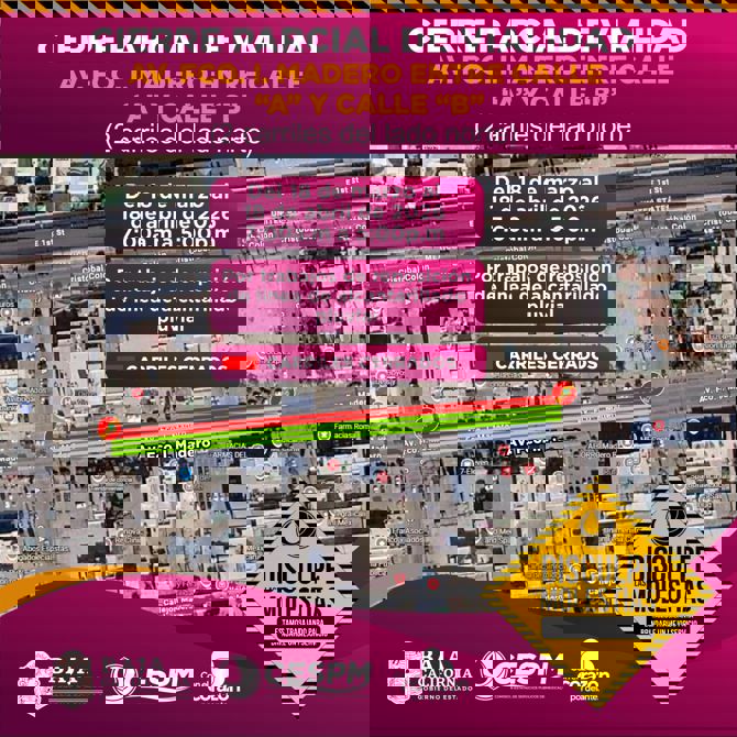 CESPM ANUNCIA CIERRES VIALES EN MEXICALI POR OBRAS HIDRÁULICAS; DESTACAN AFECTACIONES EN INDEPENDENCIA–CARRANZA Y AVENIDA MADERO