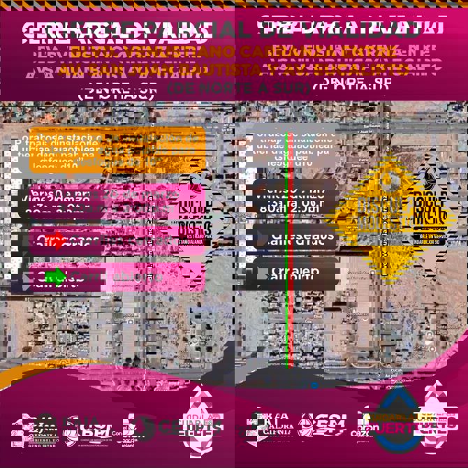 ANUNCIA CESPM CIERRE PARCIAL EN BLVD. VENUSTIANO CARRANZA POR OBRAS HIDRÁULICAS