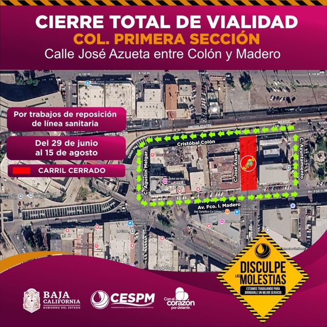 CESPM INICIARÁ REPOSICIÓN DE LÍNEA SANITARIA EN LA COLONIA PRIMERA SECCIÓN